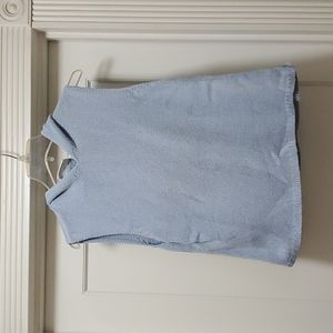 Baby blue hooded sleeveless sweater